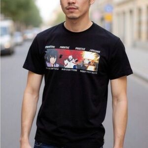Anime Primitive x Naruto Shippuden Final Fight Black T-Shirt Size Medium #76